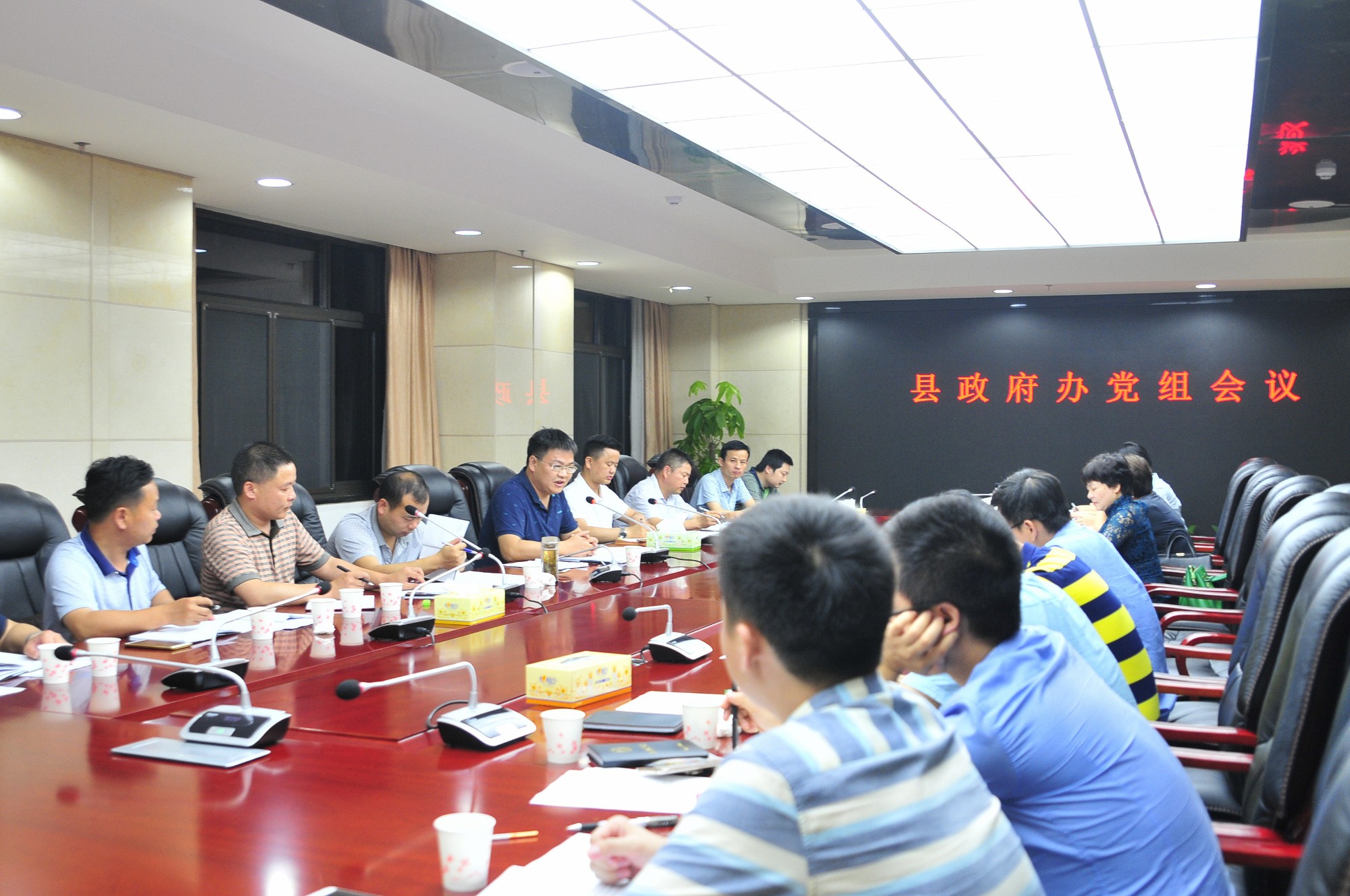 县政府办召开党组会议