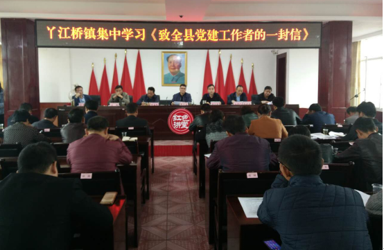 丫江桥镇集中学习《致全县党建工作者的一封信》