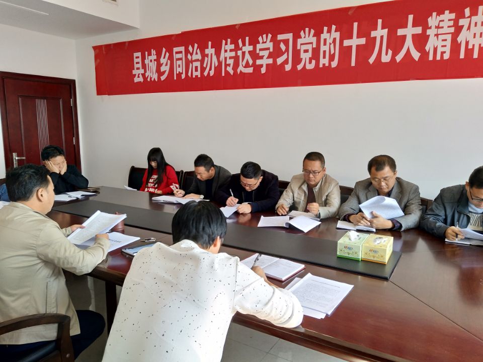 县城乡同治办传达学习党的十九大精神