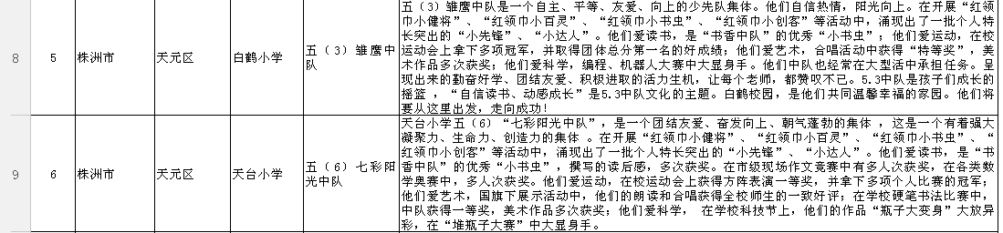 天元区两少先队中队入选全国优秀“动感中队”