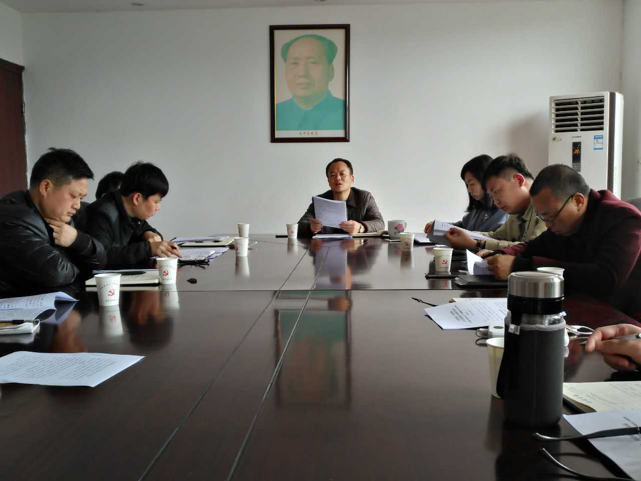 菜花坪镇学习传达县委十二届五次全体扩大会议暨经济工作会议精神