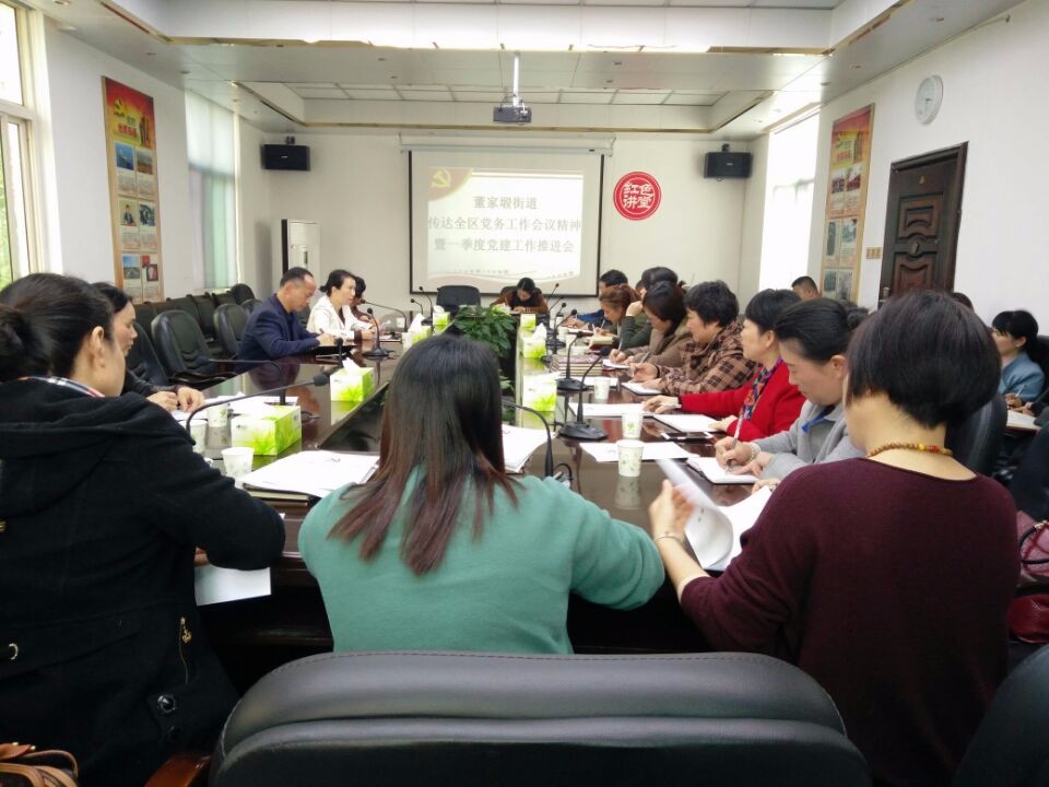 董家塅街道召开传达全区党务工作会议精神暨一季度党建工作推进会