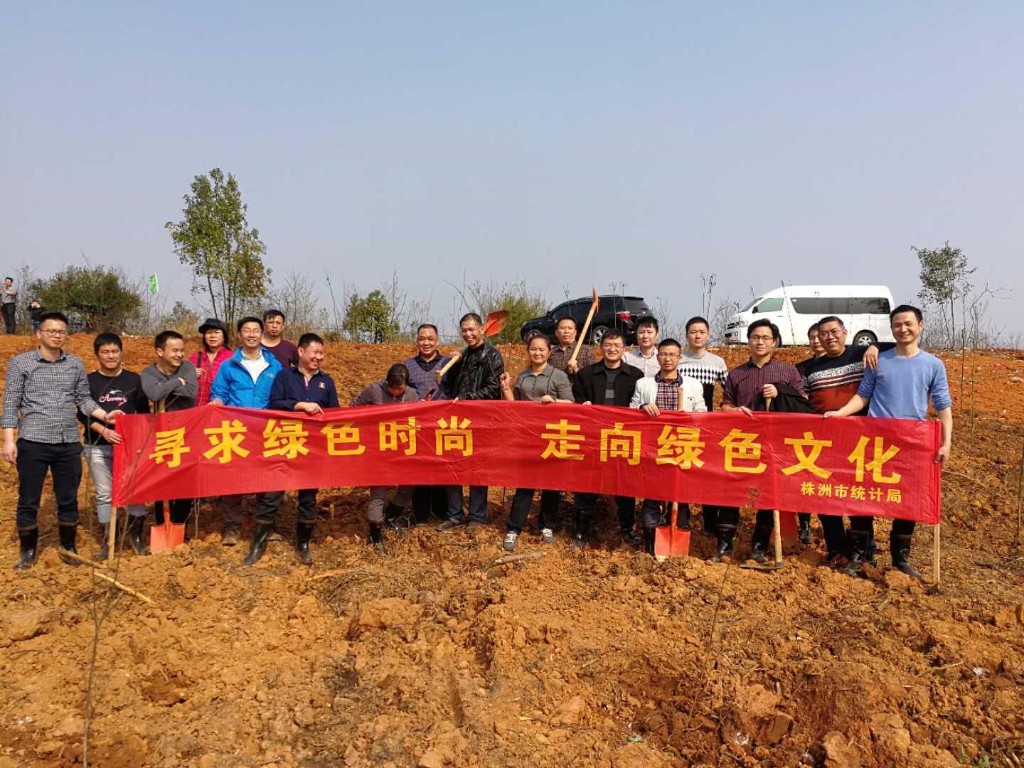 市统计局机关干部参加全市义务植树活动