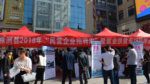 株洲县举办2018年“民营企业招聘周”暨就业扶贫专场招聘会
