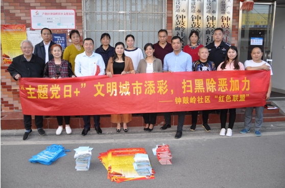 “主题党日 ”活动，为文明城市添彩、扫黑除恶加力