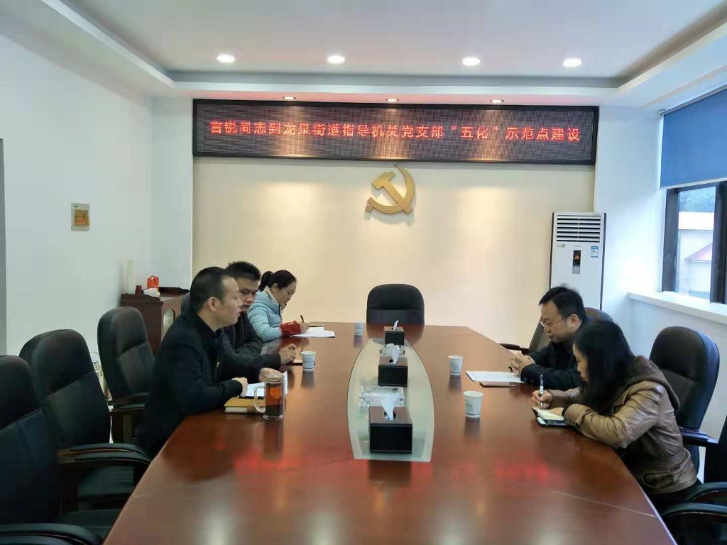 党员区级联点领导言锐到龙泉街道指导机关党支部“五化”示范点建设