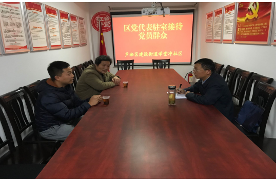 区人大常委会主任肖支前在建设街道开展指导社区党建迎省检调研核实“四个一”等党代表工作