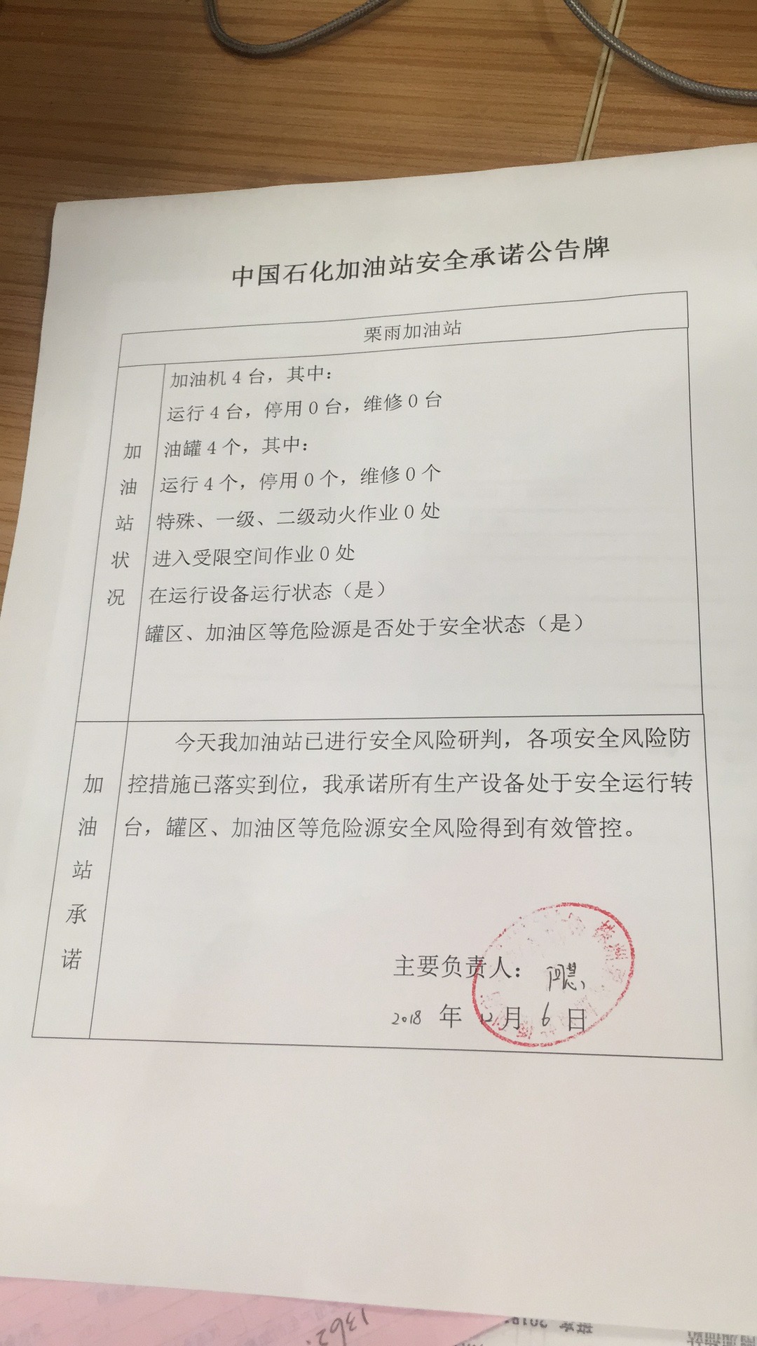 20181206安全承诺公告牌公示
