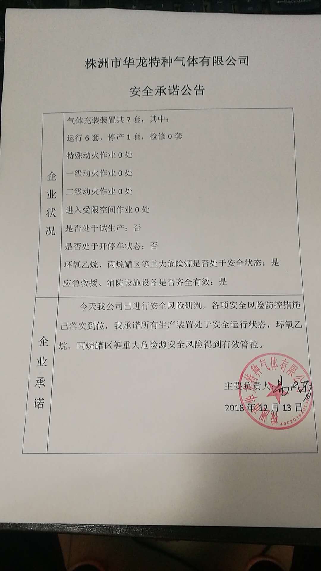20181213安全生产承诺公告牌公示