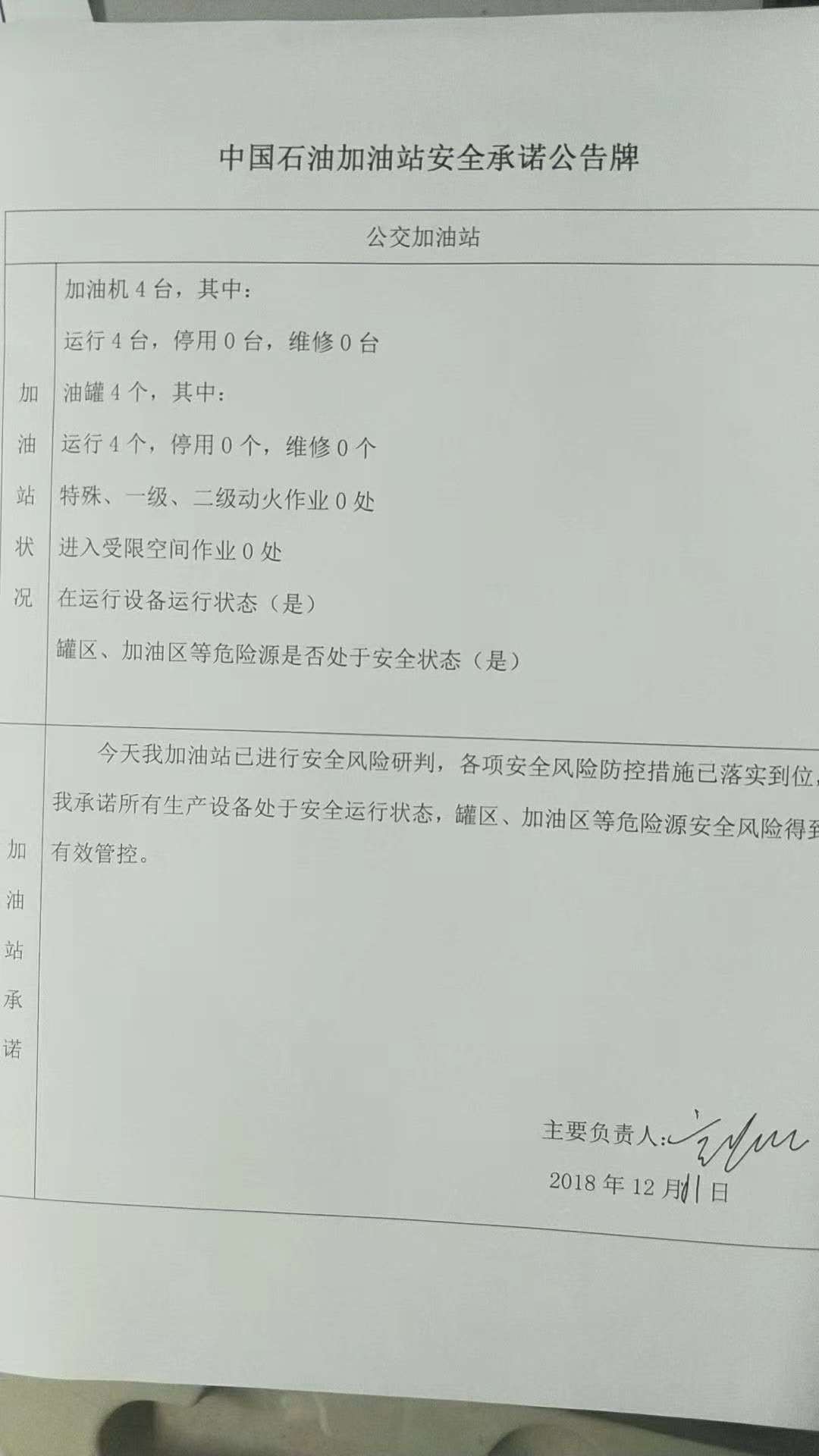 20181211安全承诺公告牌公示