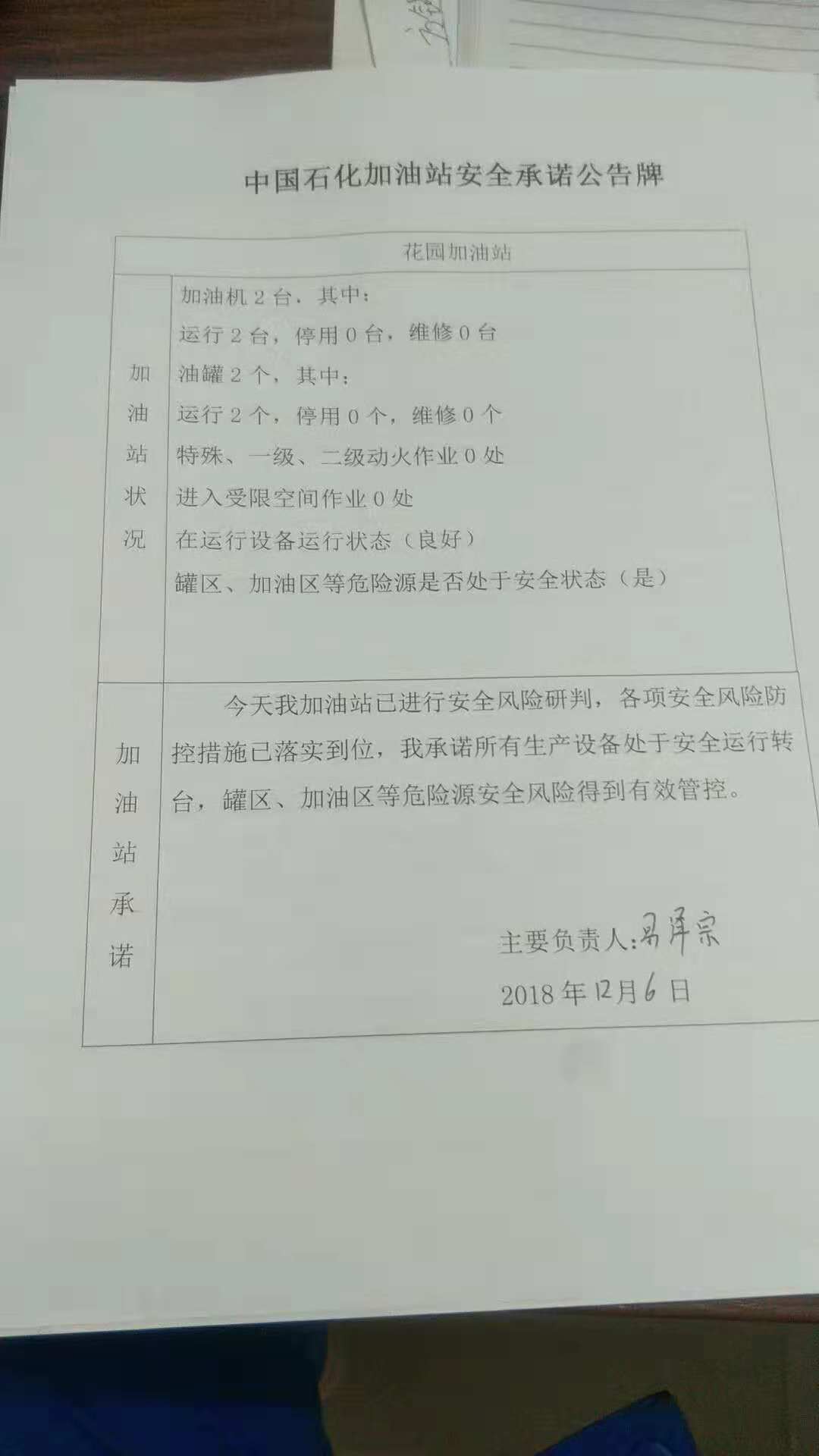 20181206安全承诺公告牌公示