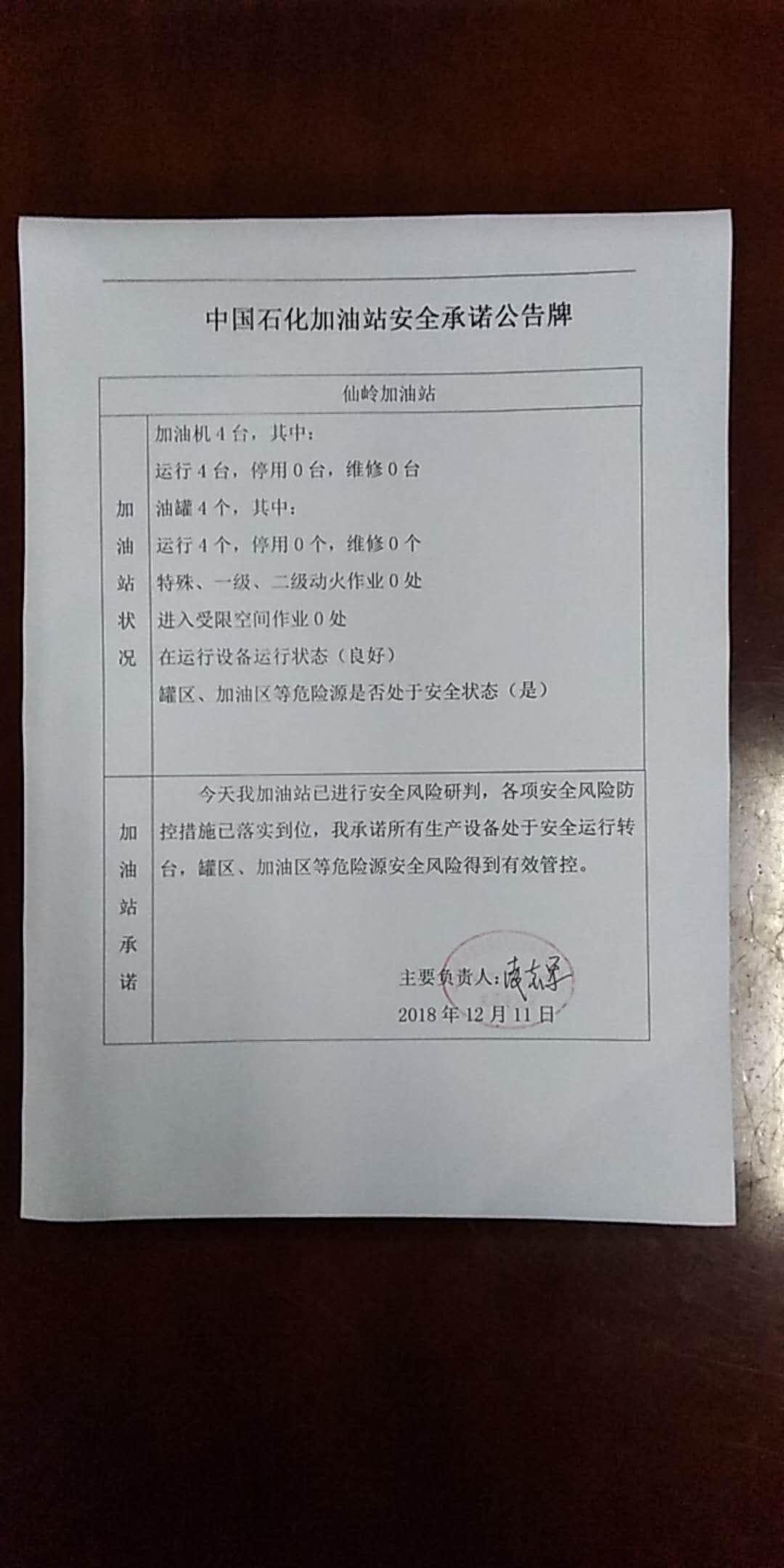 20181211安全承诺公告牌公示