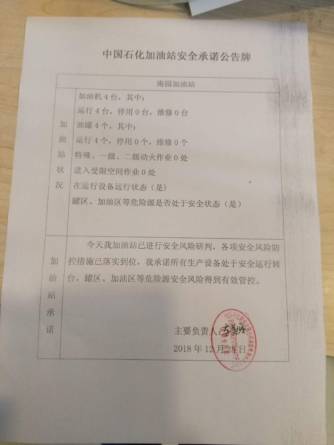 20181228安全承诺公告牌公示