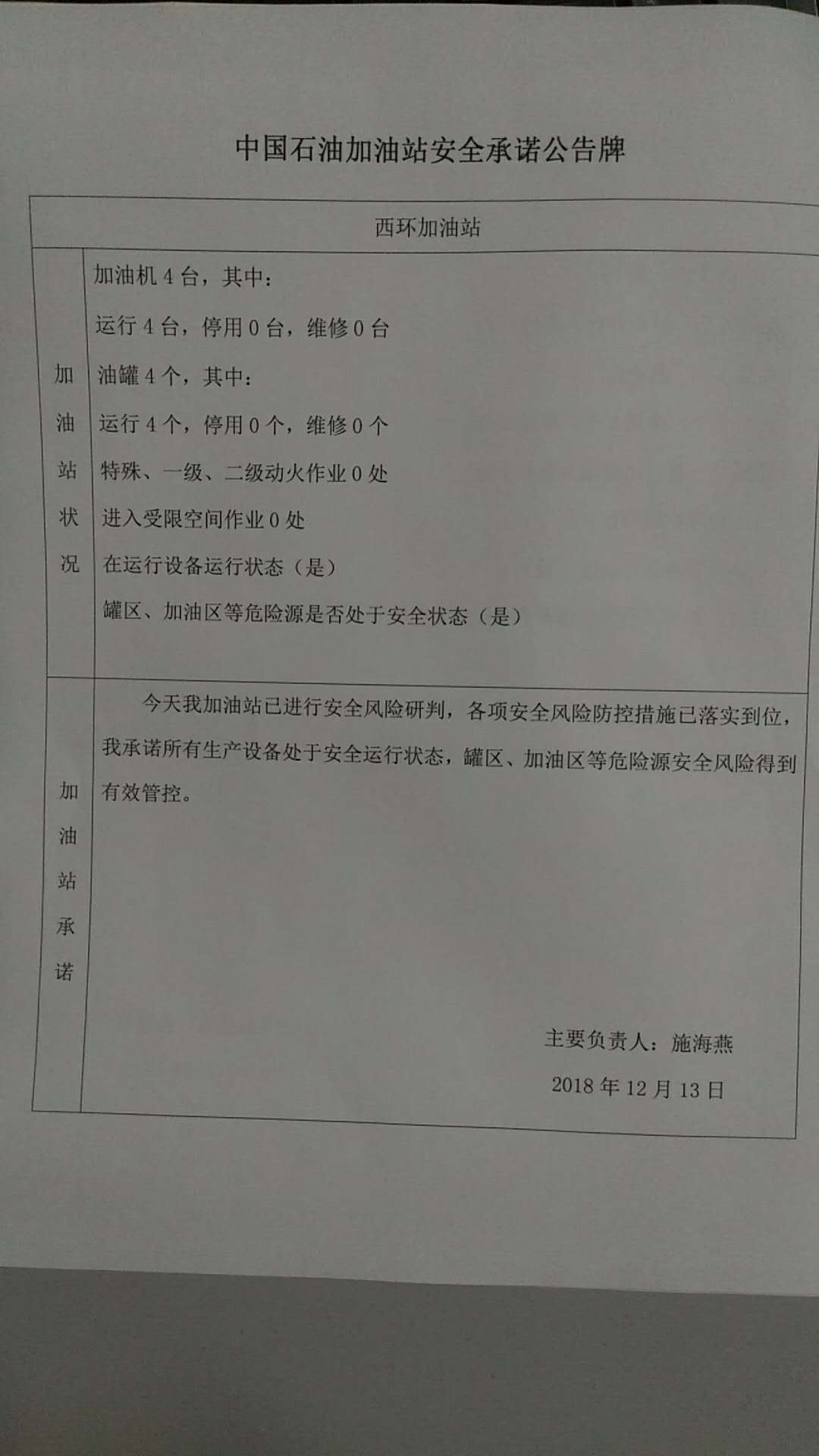 20181213安全生产承诺公告牌公示