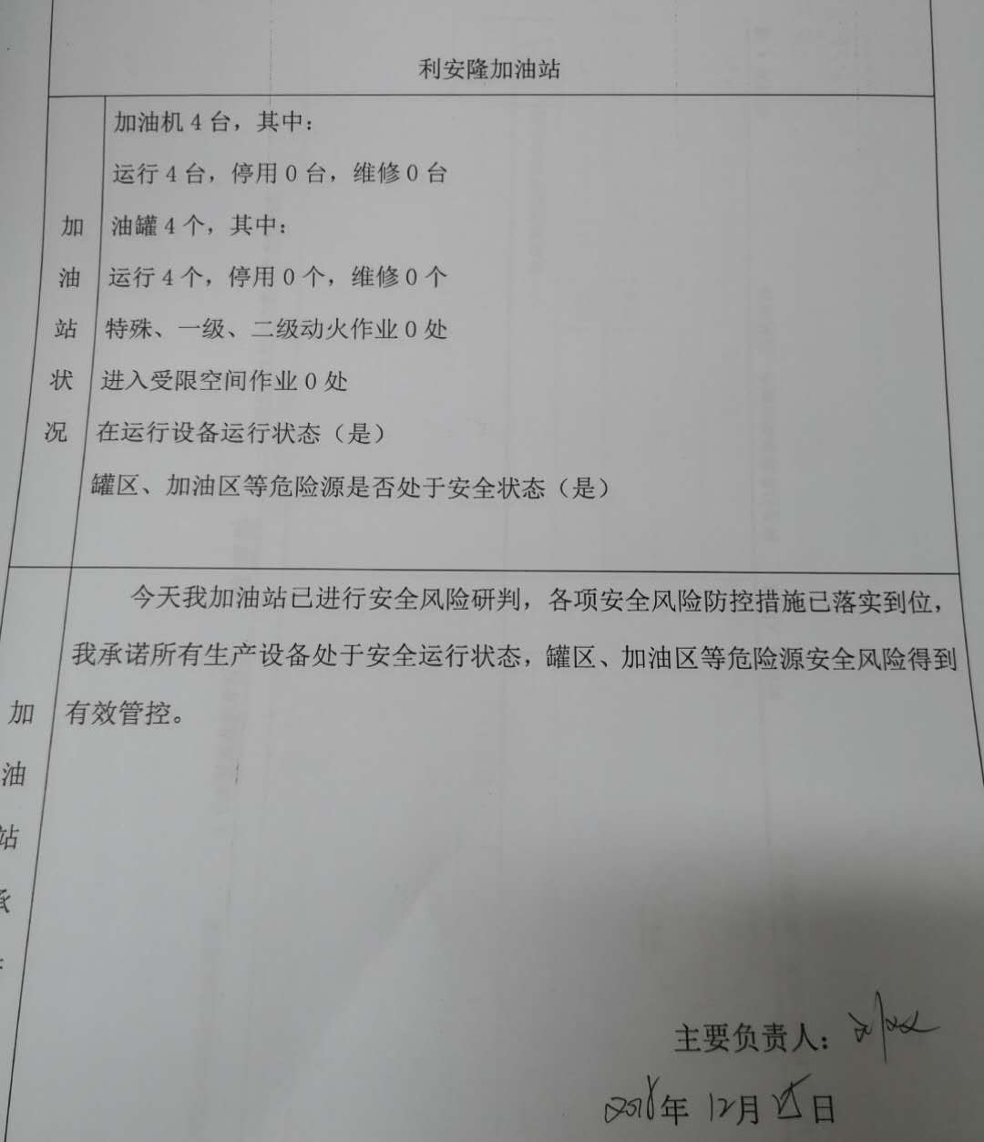 20181225安全承诺公告牌公示