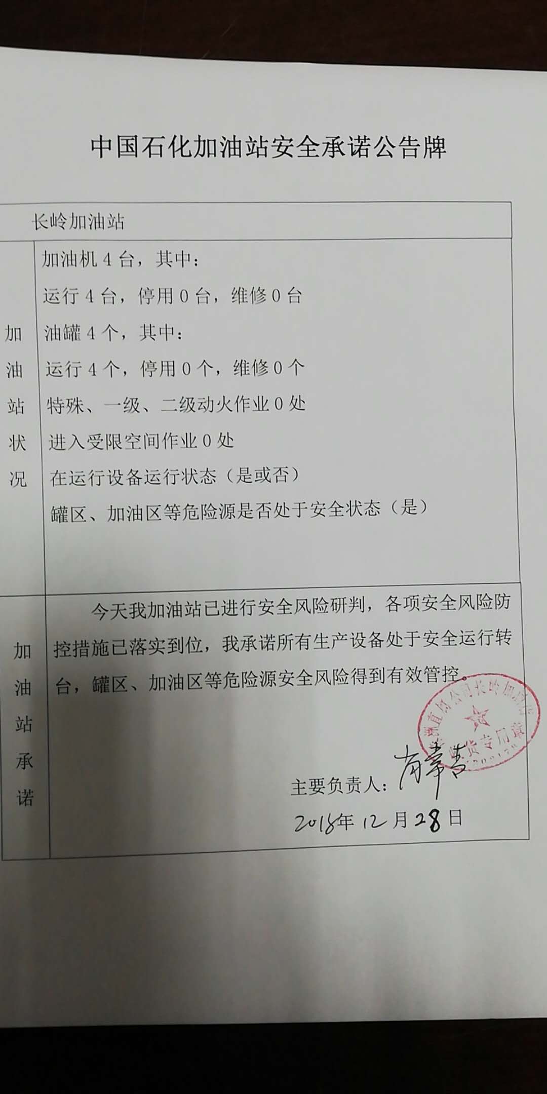 20181228安全承诺公告牌公示