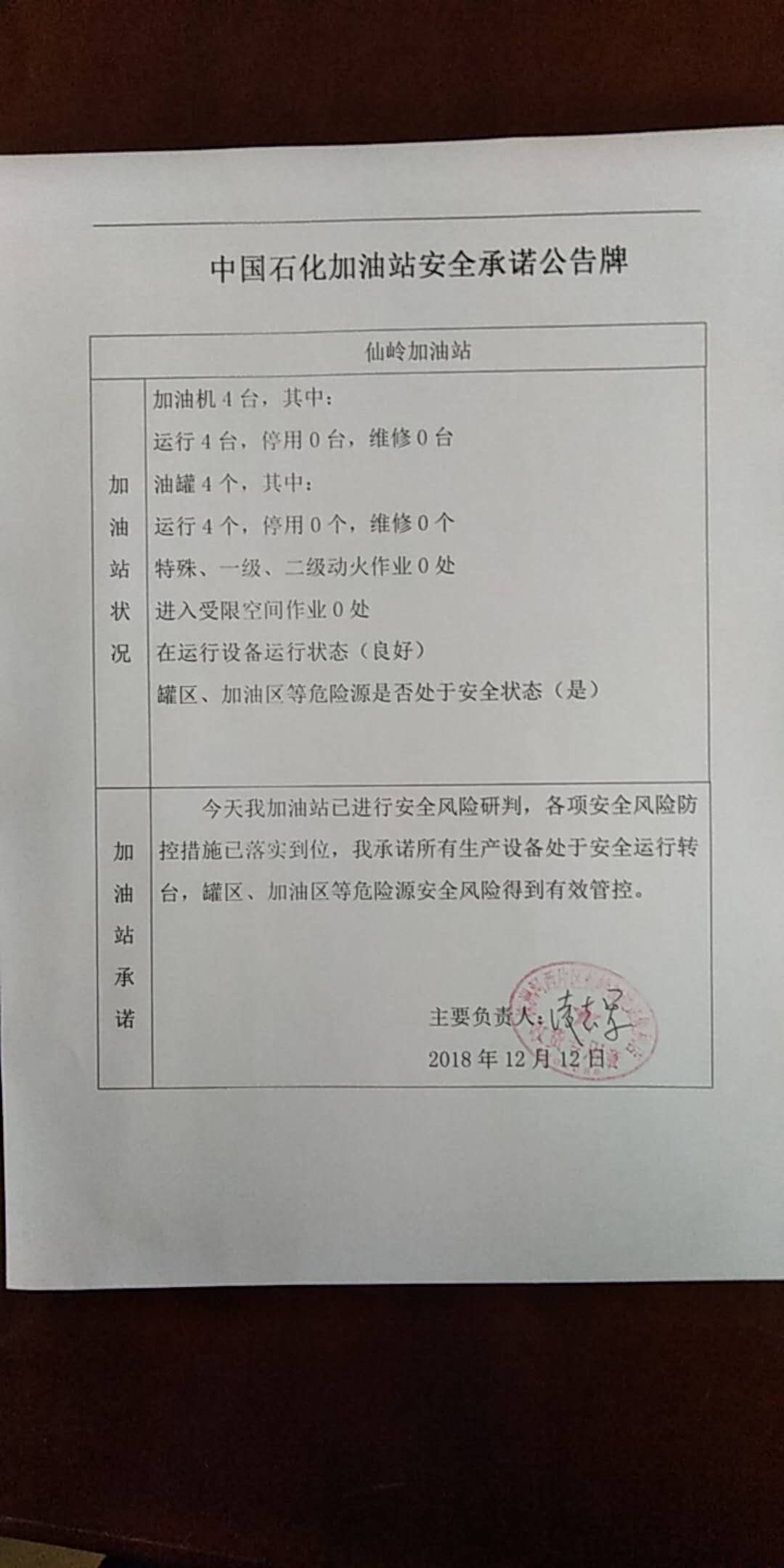 20181212安全承诺公告牌公示