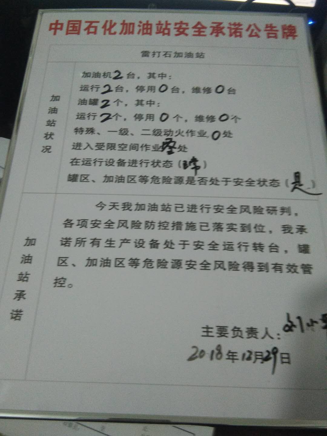 20181229安全承诺公告牌公示