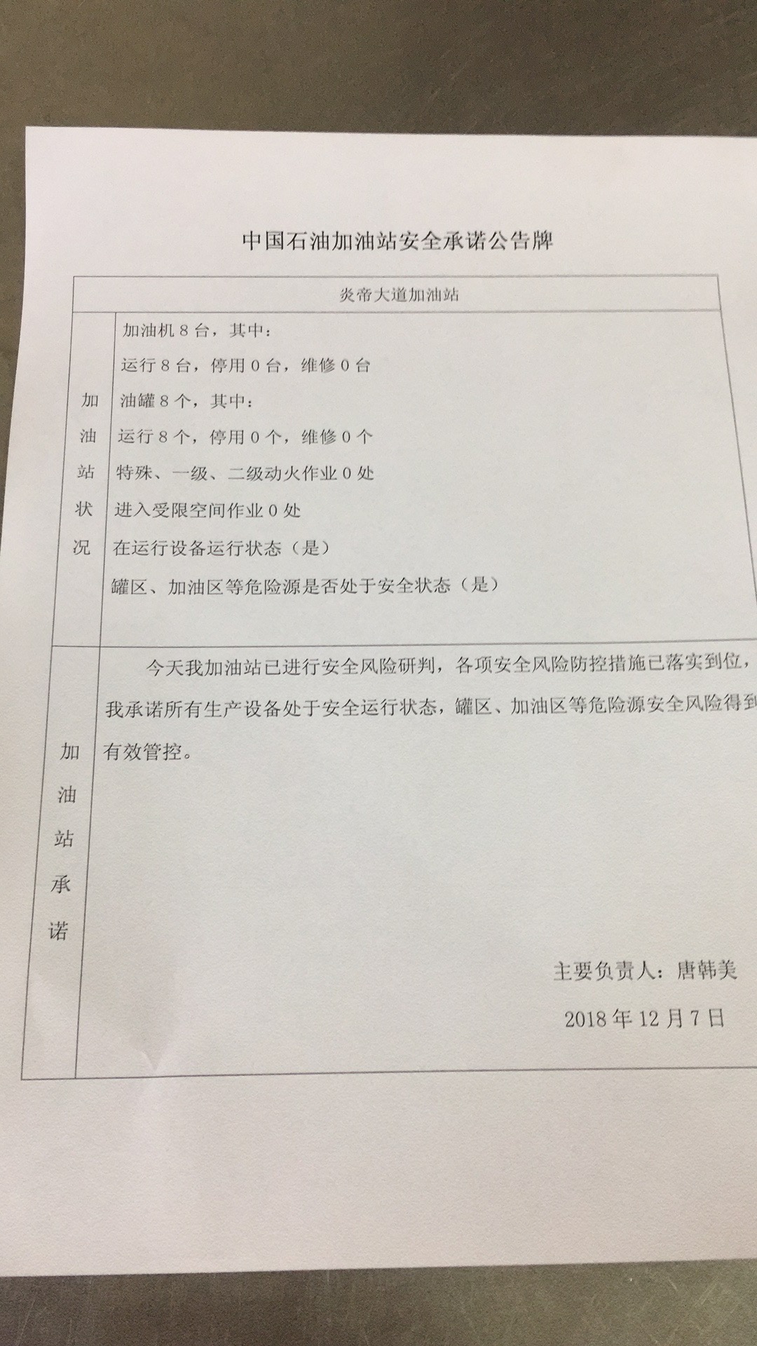 20181207安全承诺公告牌公示