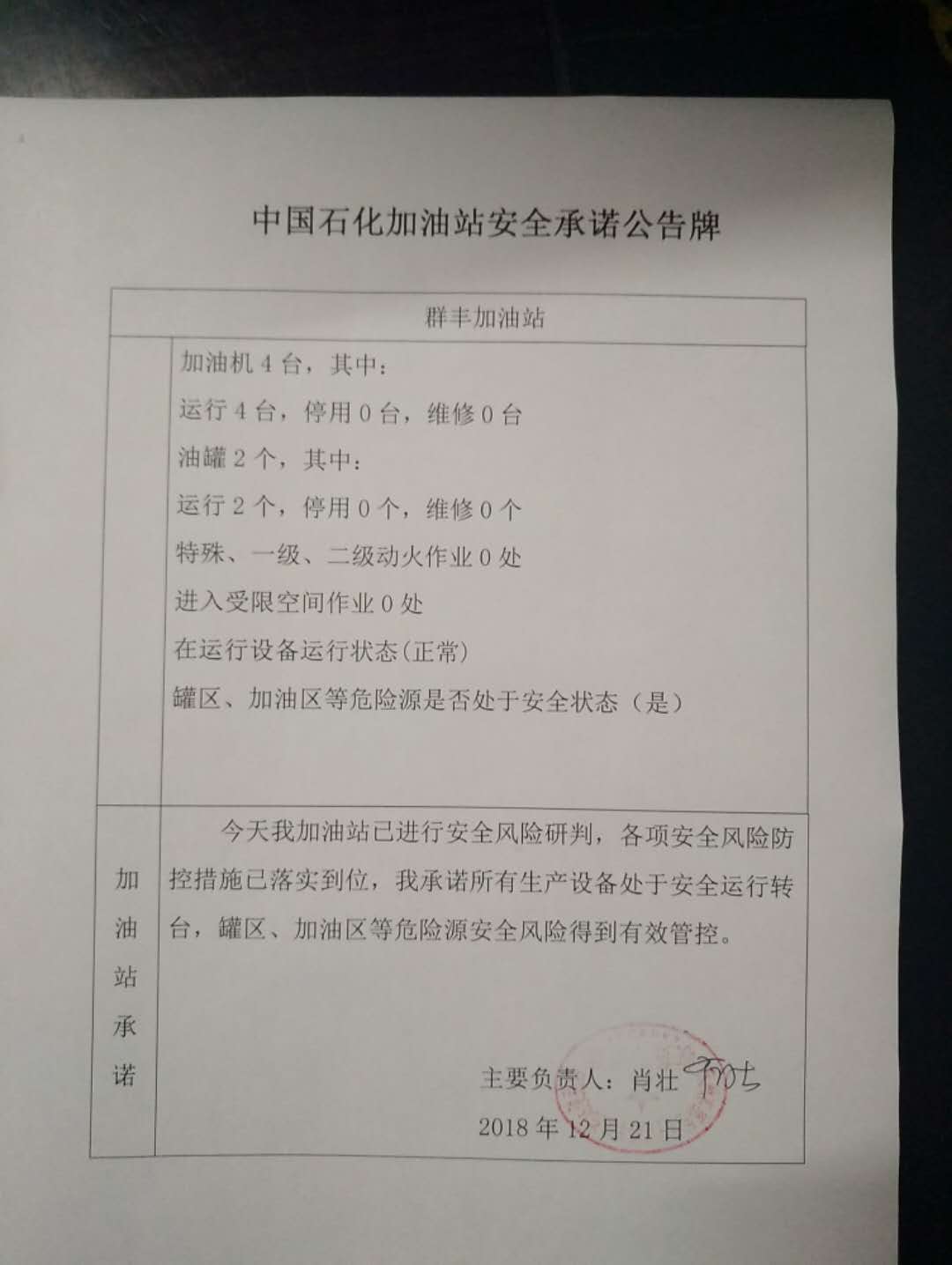 20181221安全承诺公告牌公示