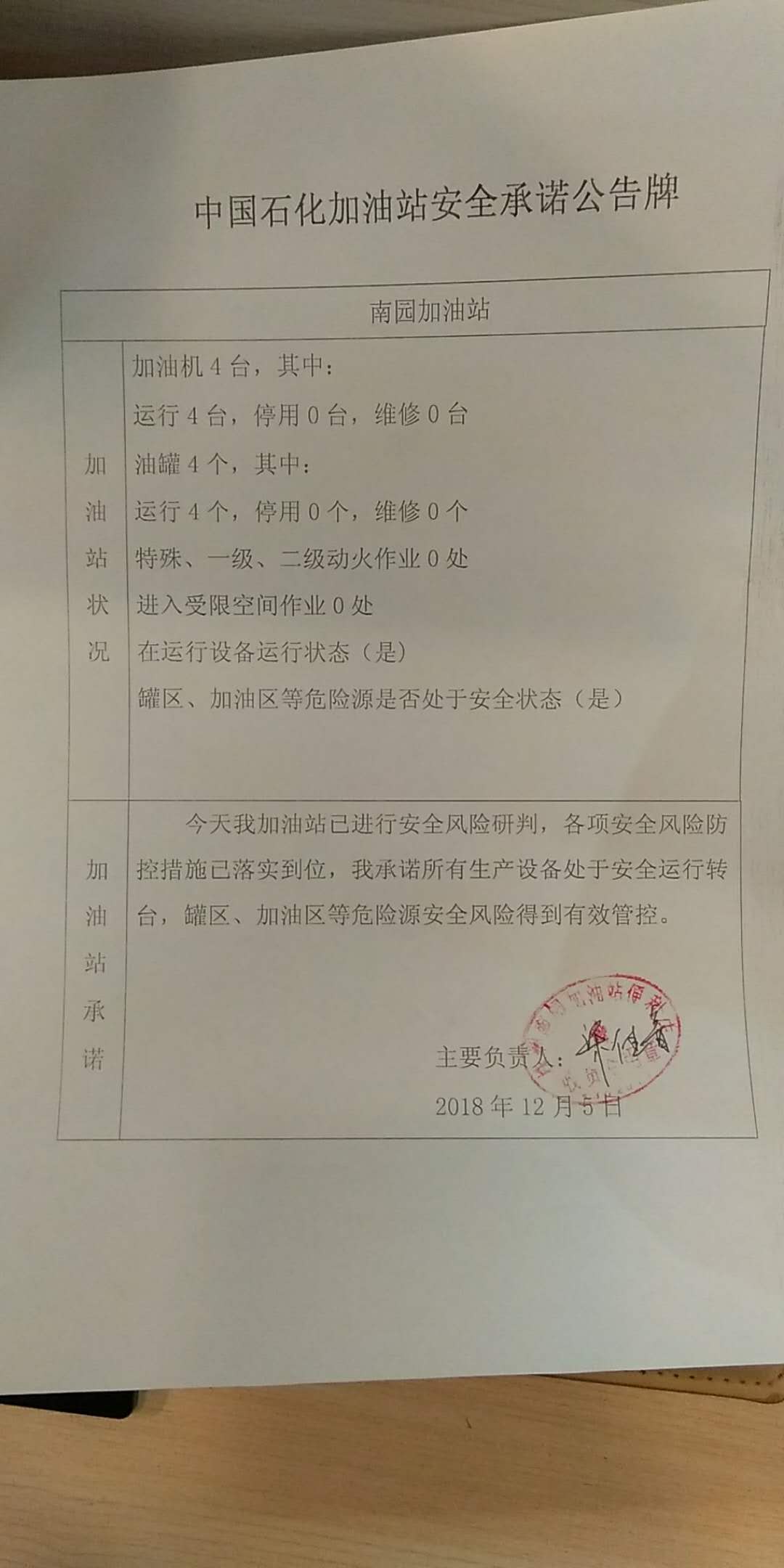 20181205安全承诺公告牌公示