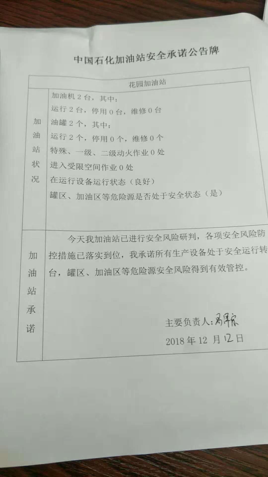 20181212安全承诺公告牌公示