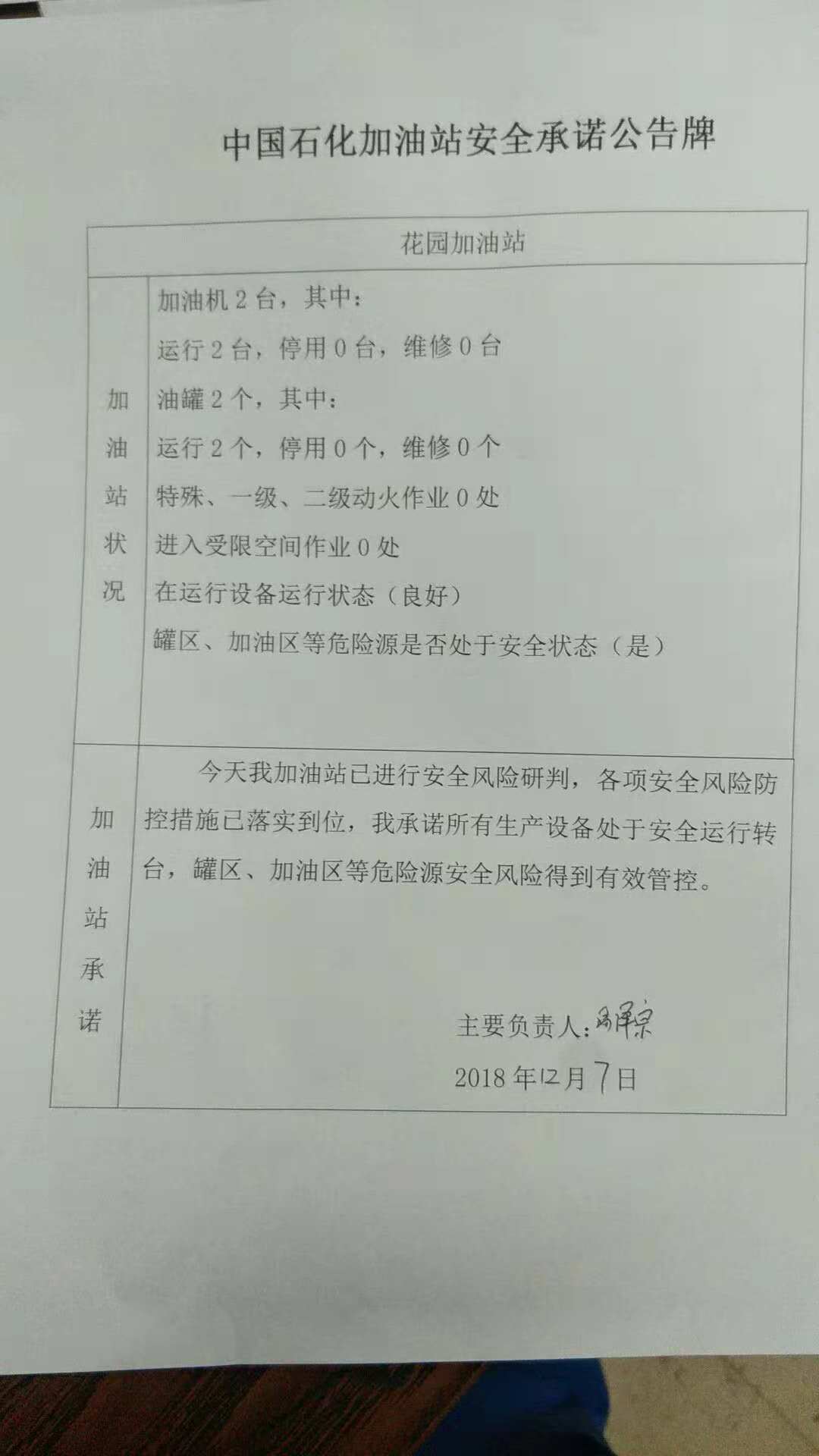 20181207安全承诺公告牌公示