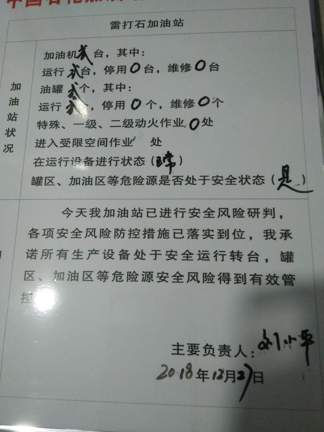 20181227安全承诺公告牌公示