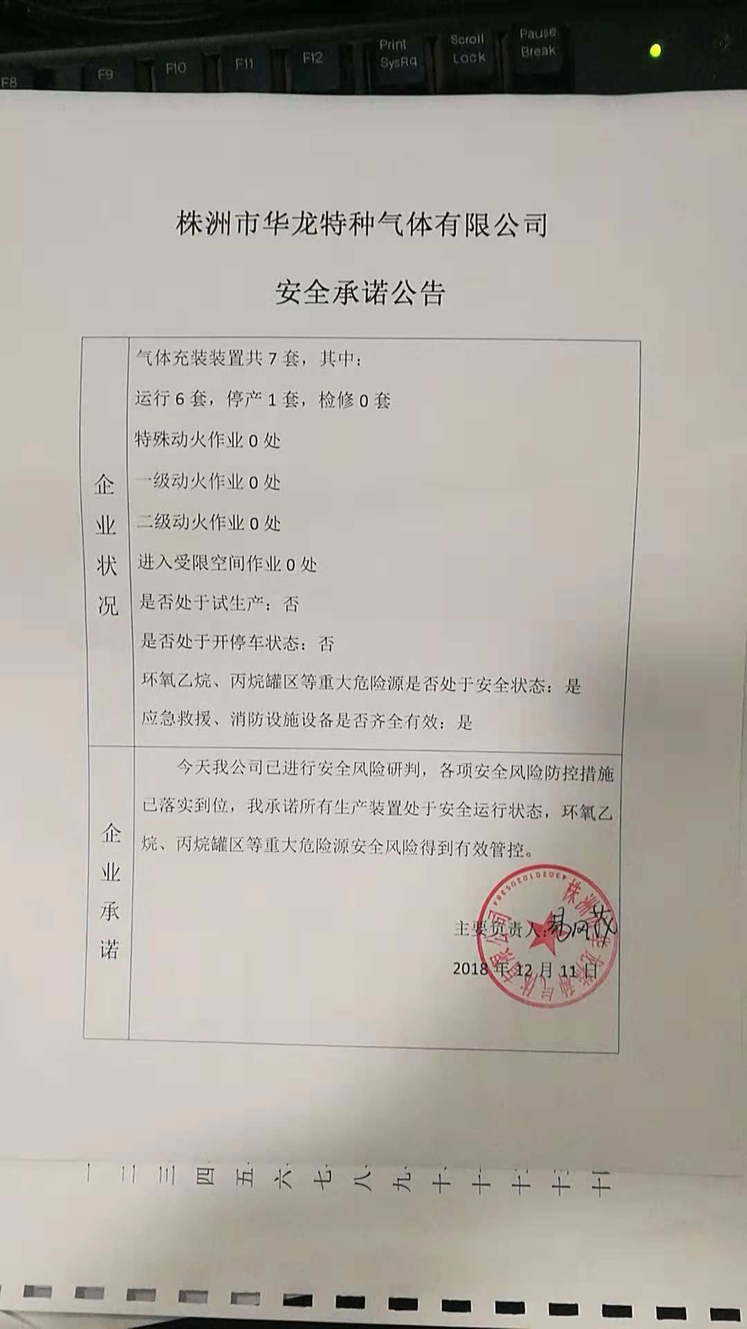 20181211安全承诺公告牌公示