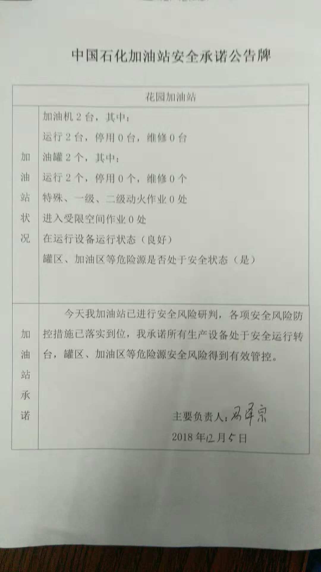 20181205安全承诺公告牌公示