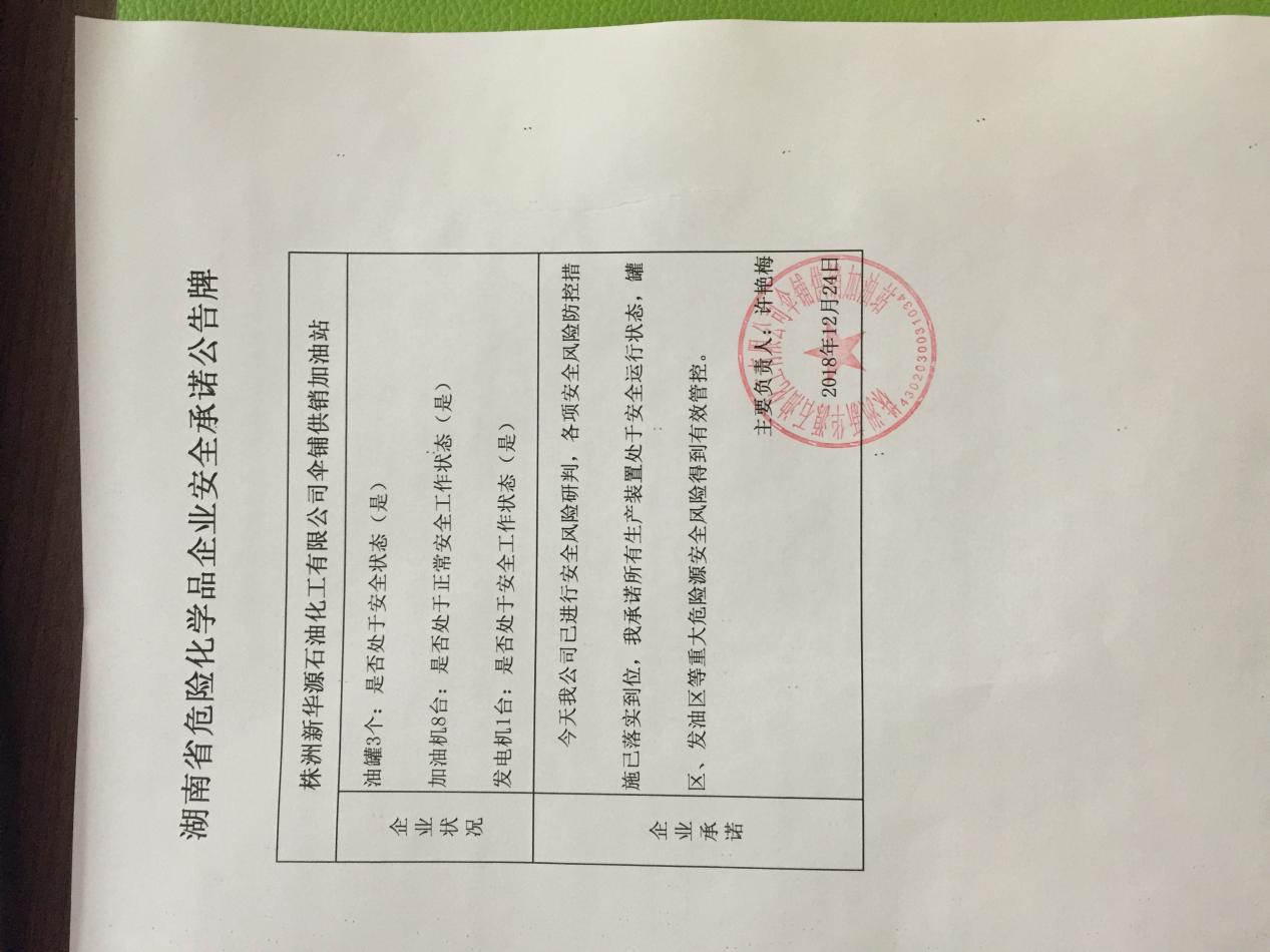 20181224安全承诺公告牌公示
