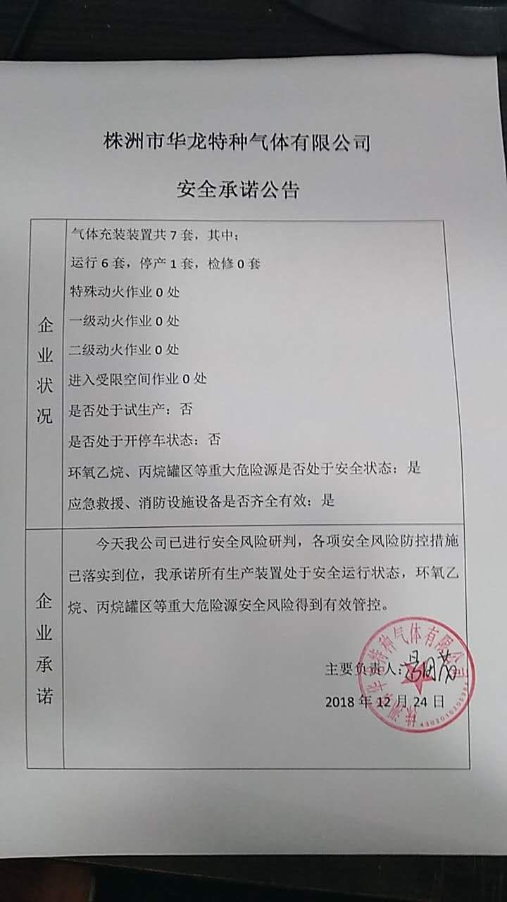 20181224安全承诺公告牌公示