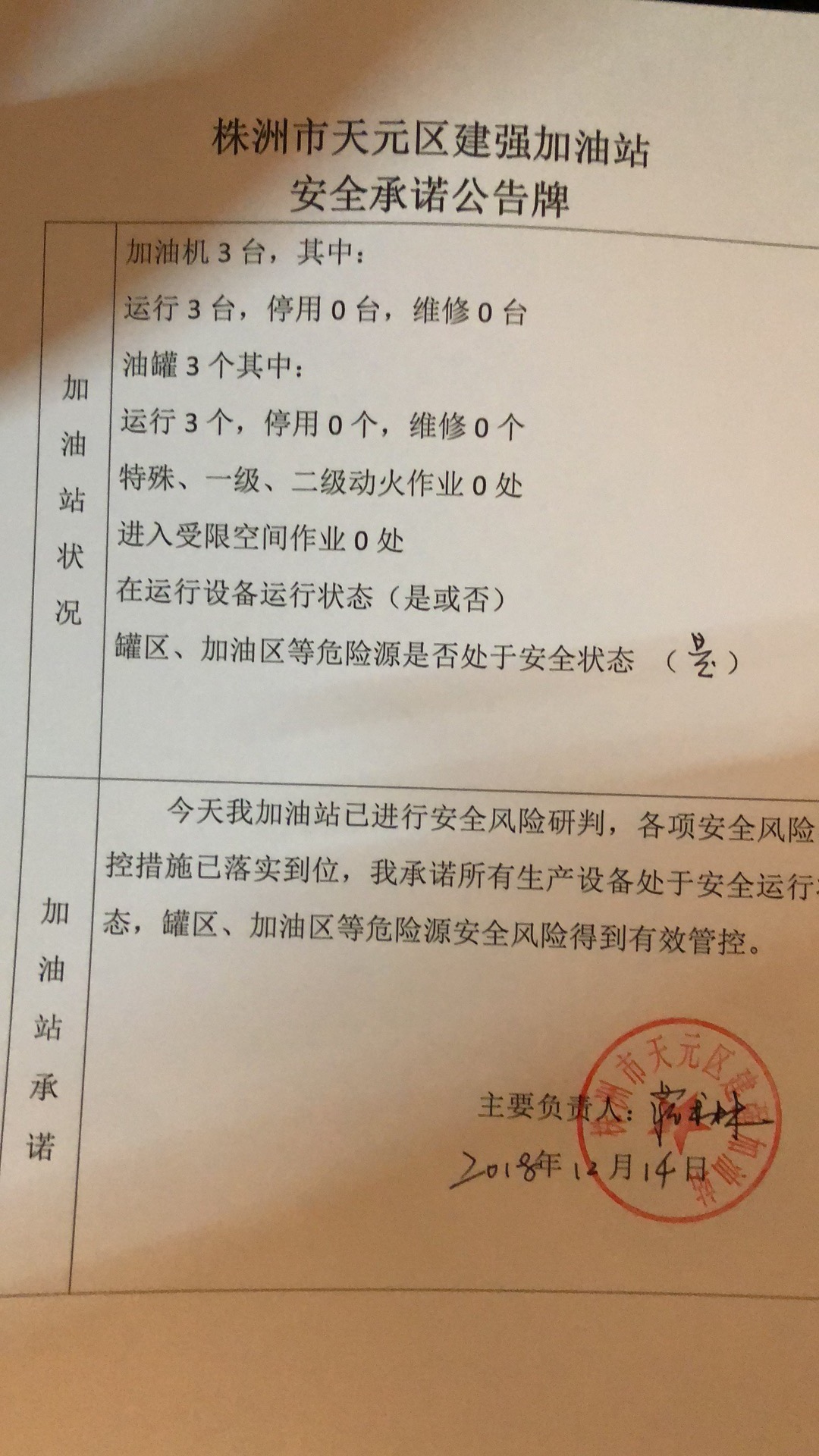 20181214安全承诺公告牌公示