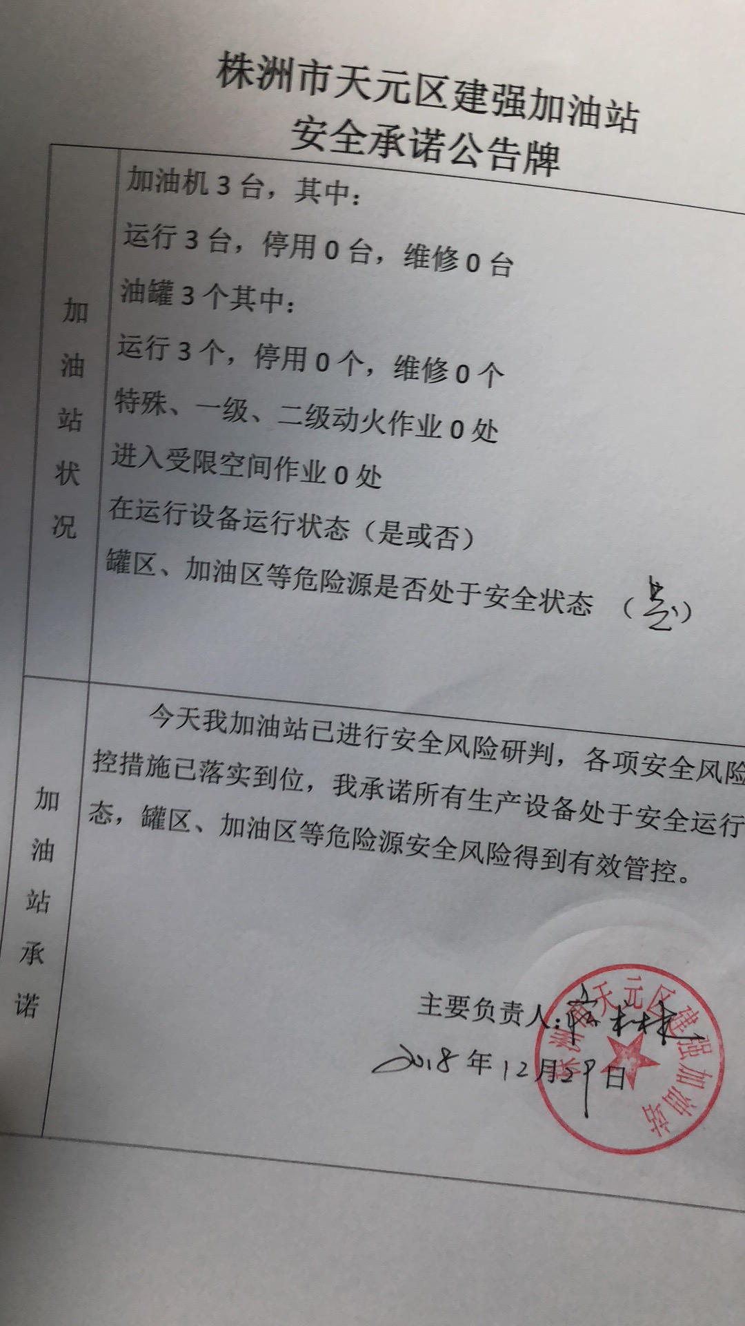20181229安全承诺公告牌公示
