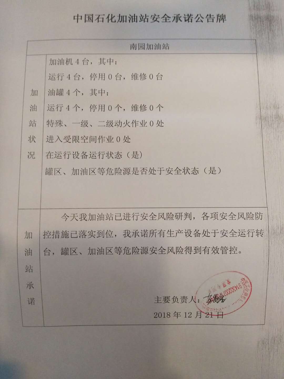 20181221安全承诺公告牌公示