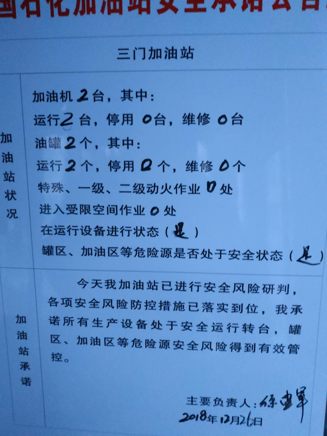 20181226安全承诺公告牌公示