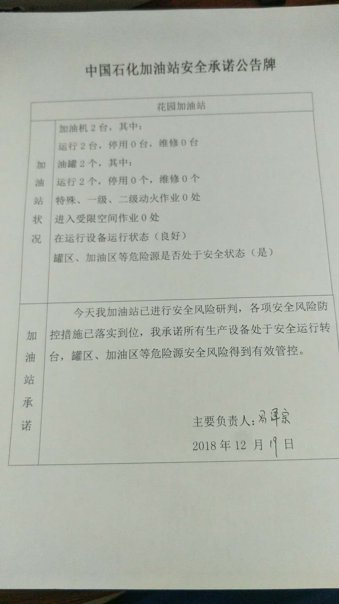 20181219安全承诺公告牌公示