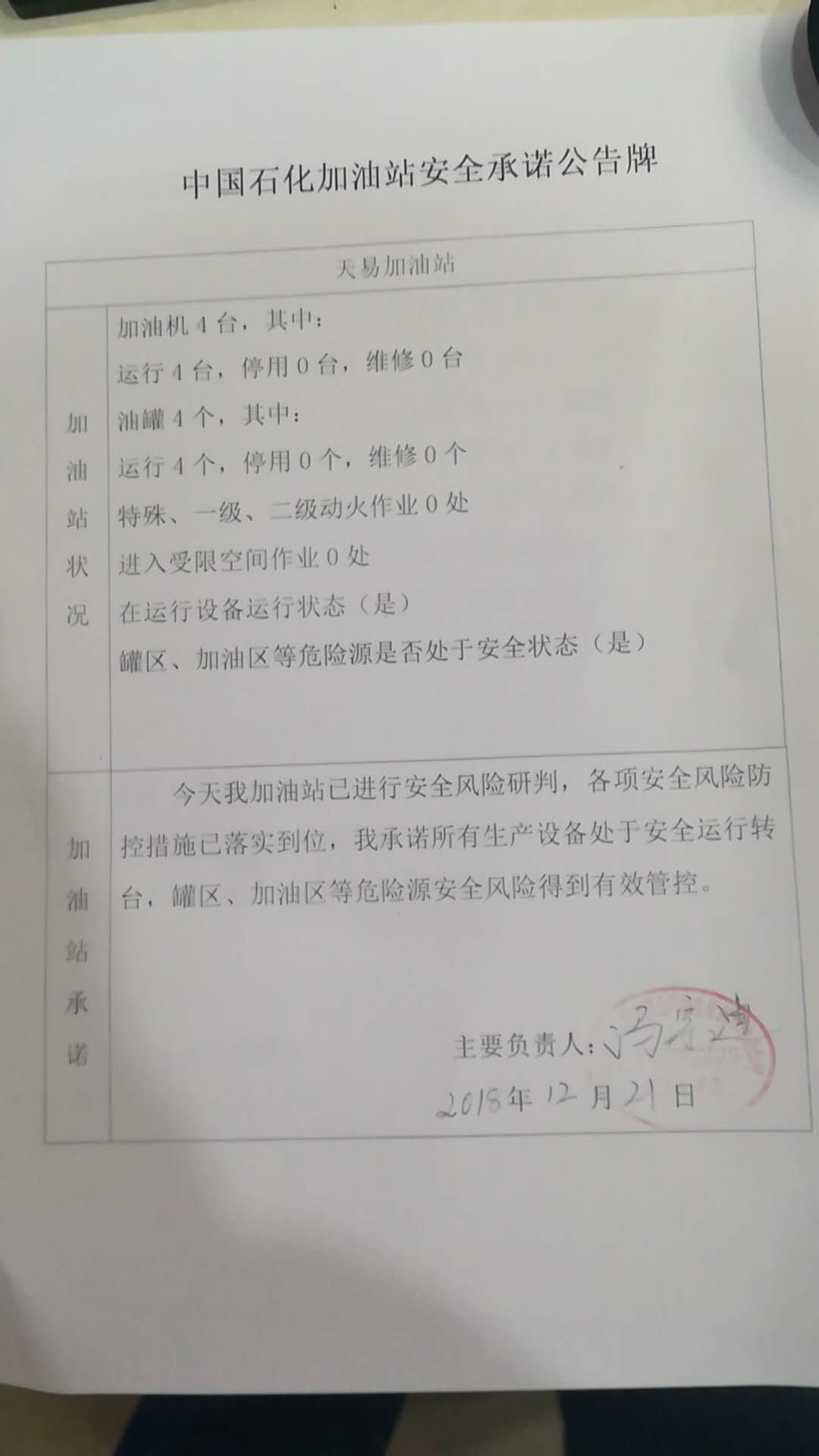 20181221安全承诺公告牌公示