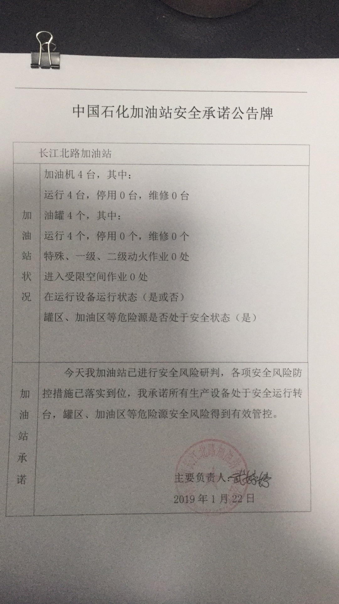 20190122安全承诺公告牌公示