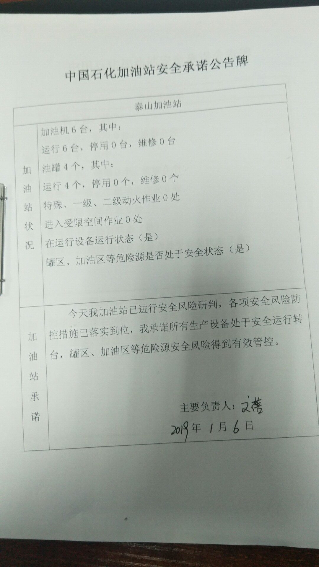 20190106安全承诺公告牌公示