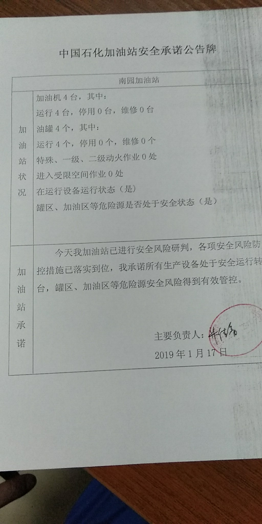 20190117安全承诺公告牌公示