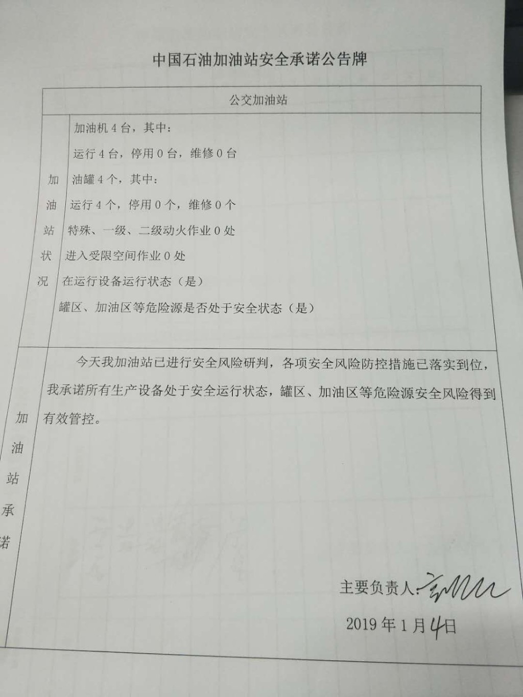 20190104安全承诺公告牌公示
