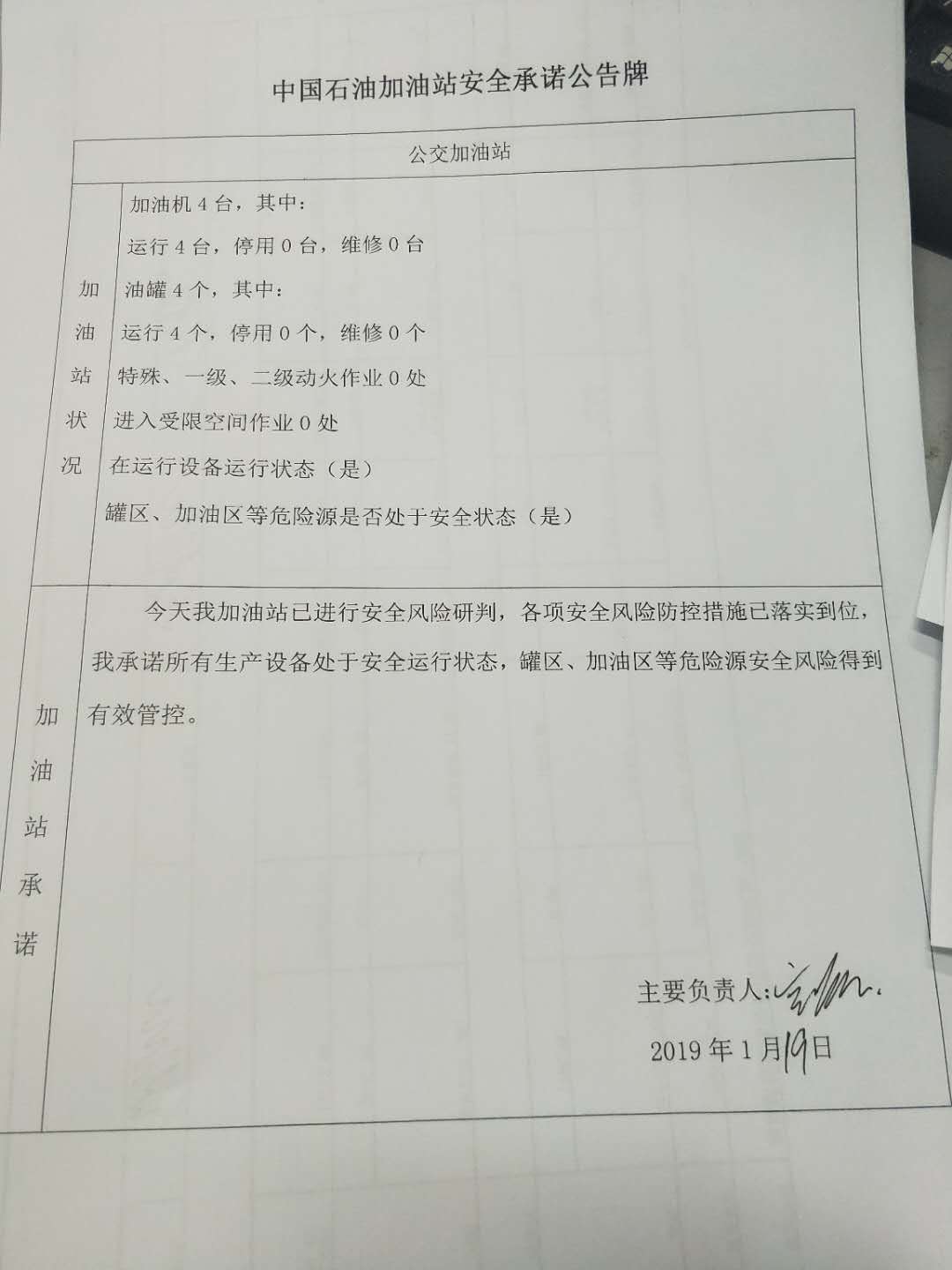 20190119安全承诺公告牌公示