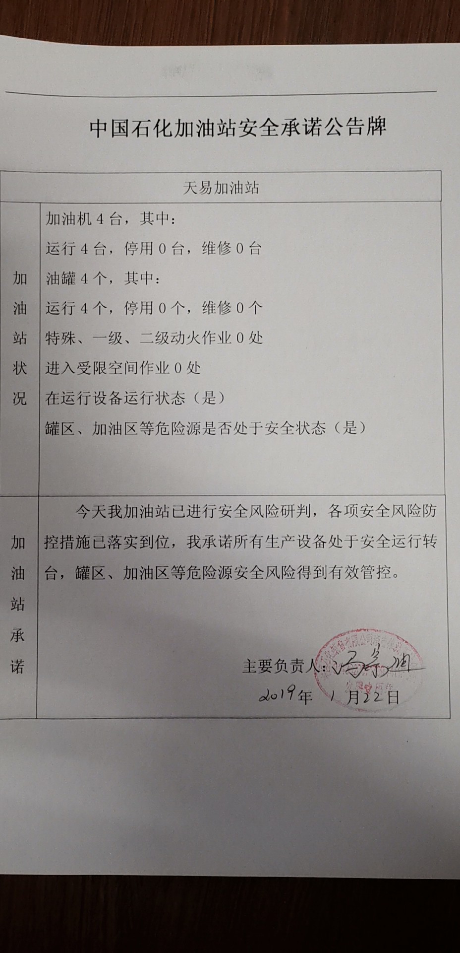 20190122安全承诺公告牌公示