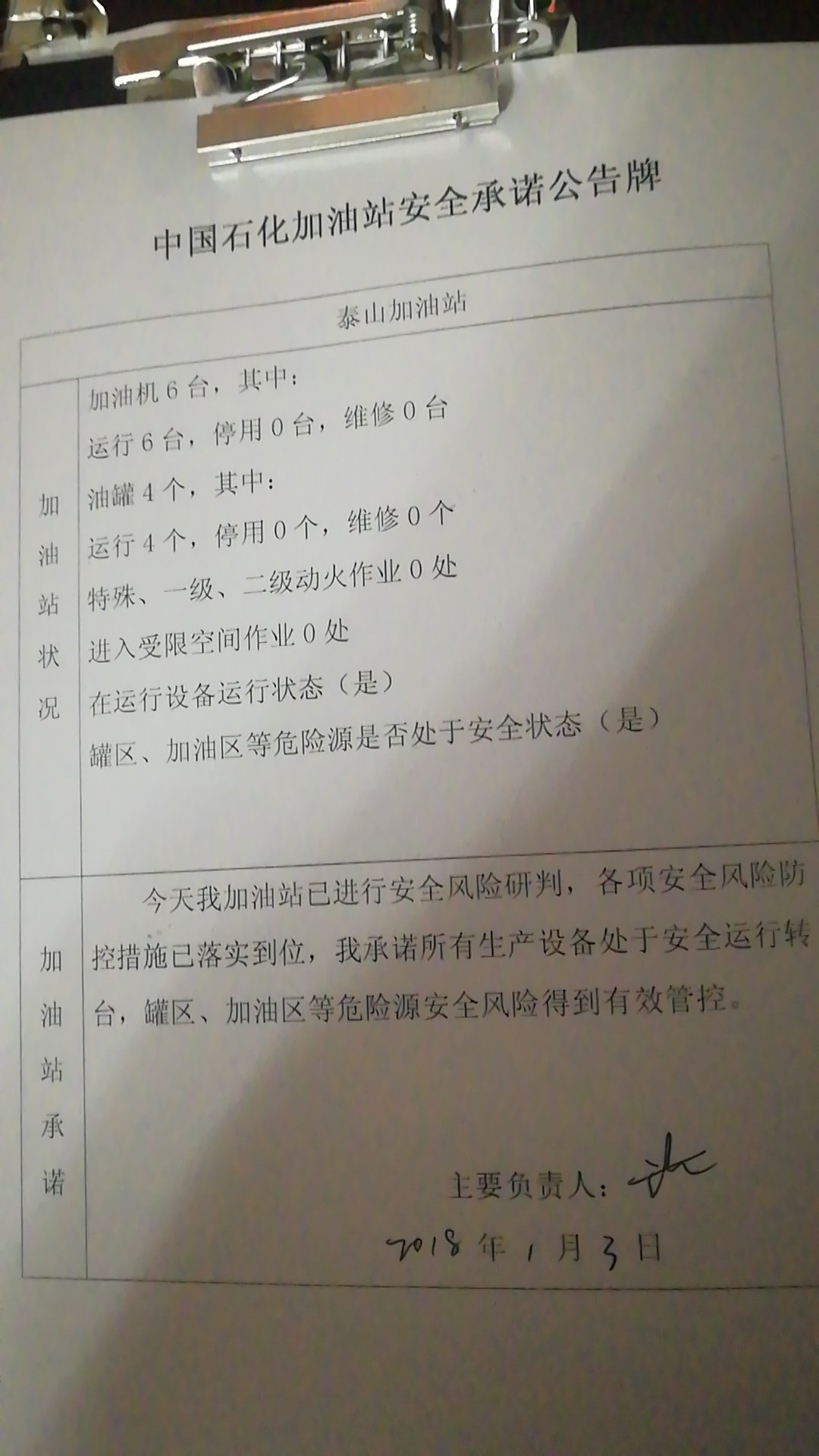 20190103安全承诺公告牌公示