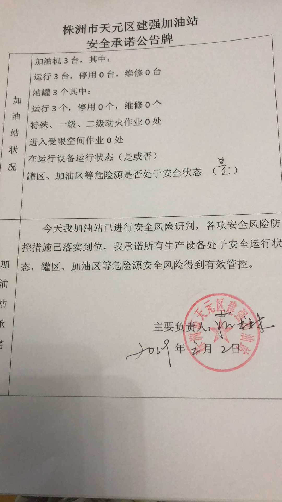 20190102安全承诺公告牌公示