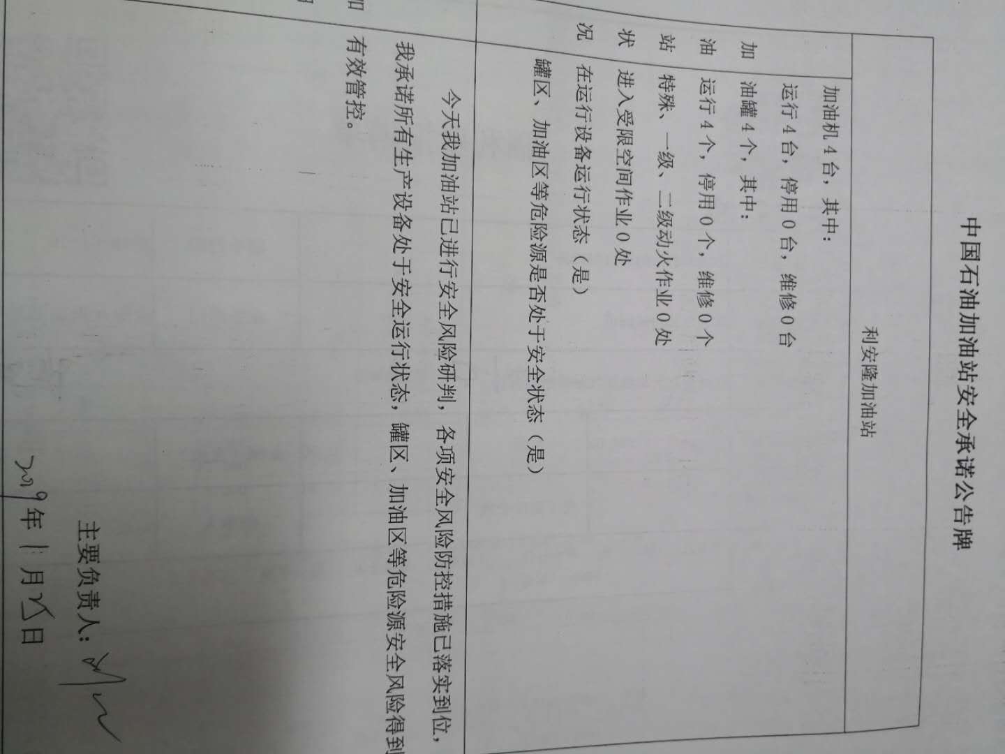 20190125安全承诺公告牌公示
