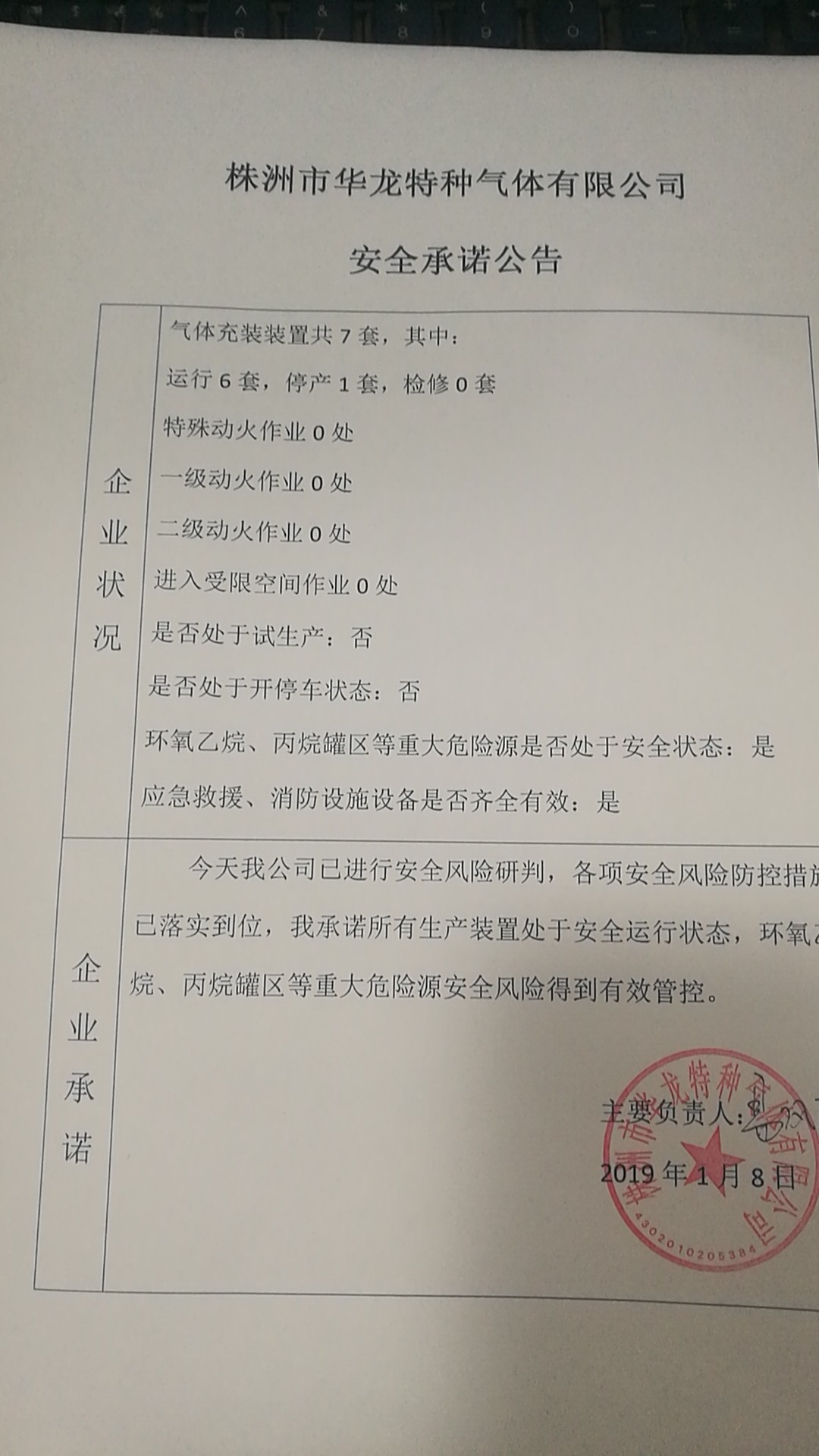 20190108安全承诺公告牌公示