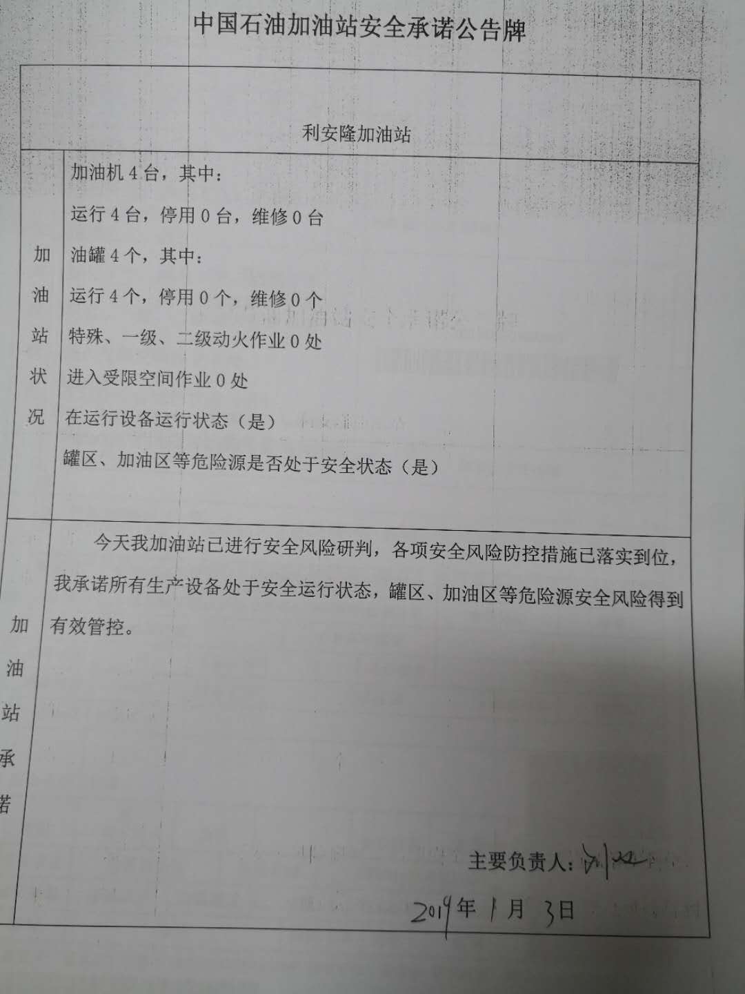 20190103安全承诺公告牌公示