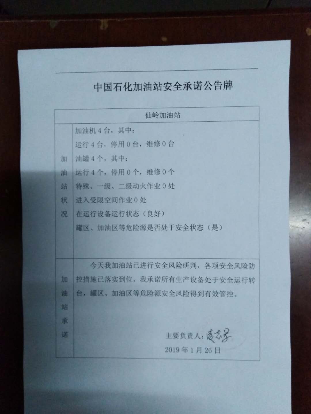 20190126安全承诺公告牌公示